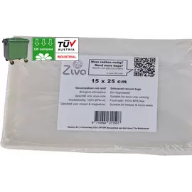 Ziva biologisch abbaubare Vakuumbeutel geprägt 15x25cm (50 Stück)