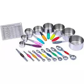 Ziva Luxus Edelstahl Messlöffel und Tassen Set (18-teilig)