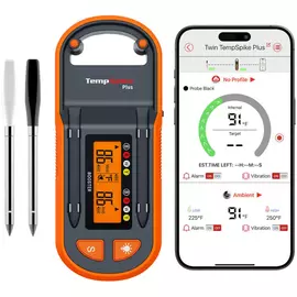 ThermoPro TP972 Twin TempSpike Plus 183-Meter Bluetooth Kabelloses Fleischthermometer mit Doppelfühler