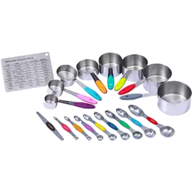 Ziva Luxus Edelstahl Messlöffel und Tassen Set (18-teilig)