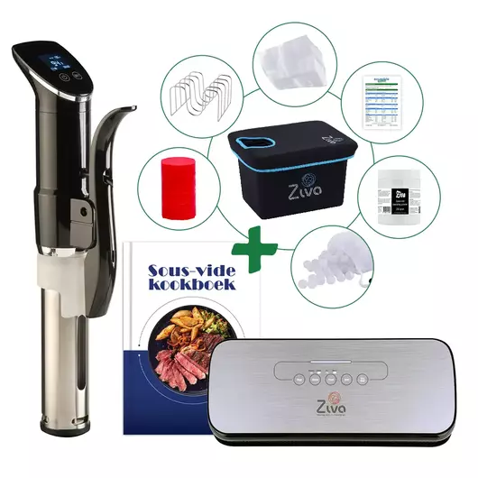 Sousvide Mega Bundle - Wartmann 1507 + Ziva OneTouch + Sous Vide Wasserschale 12 Liter + Zubehör