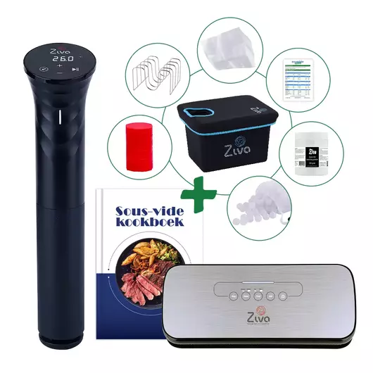 Sousvide Mega-Bundle – Ziva Savant + Ziva OneTouch + Sousvide-Wasserbehälter (12 Liter) + Zubehör