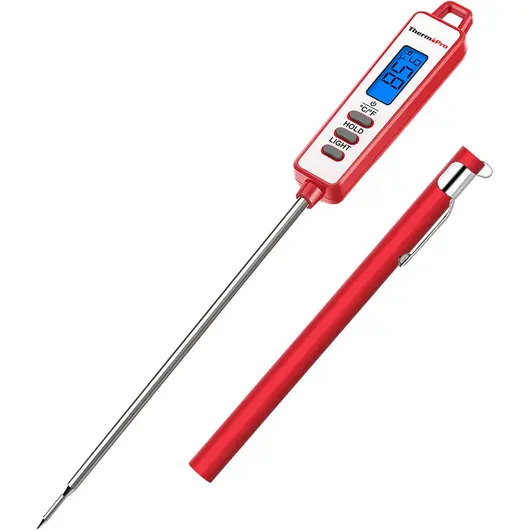 ThermoPro TP01H Fleischthermometer mit sofortiger Anzeige und langer Sonde für Grill, Süßigkeiten, Öl und Räucherofen
