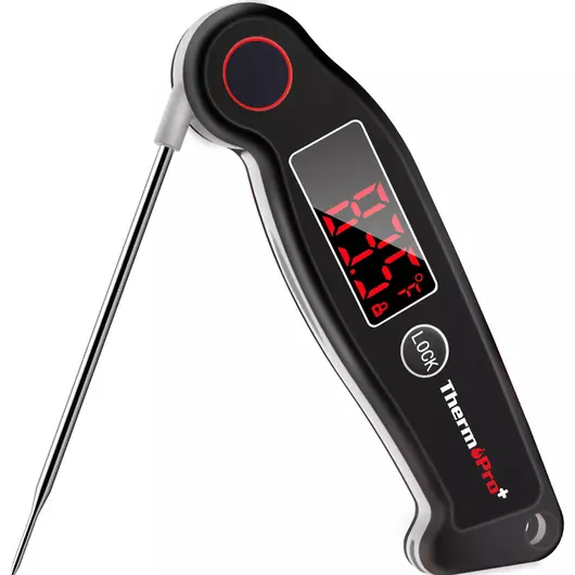 ThermoPro TP19 Digitales, wasserdichtes Fleischthermometer mit Sofortanzeige und automatischer LED-Anzeige