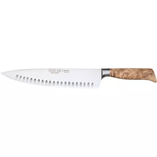 Burgvogel Oliva Line Kochmesser breit mit Grübchen 26 cm