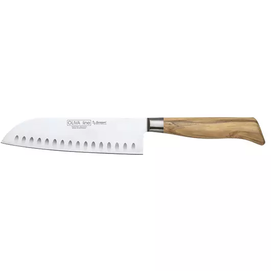 Burgvogel Oliva Line Kochmesser Santoku breit mit Kullen 18 cm